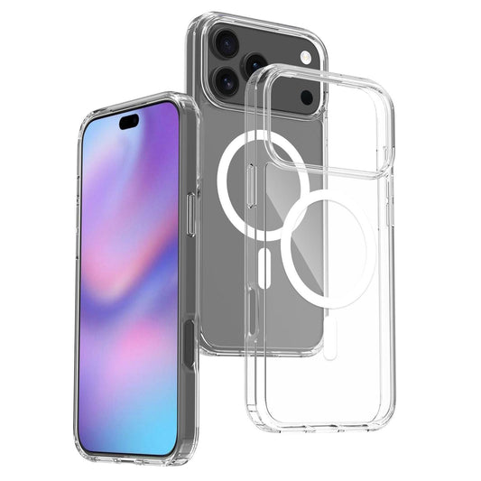 Compatible with iPhone 18 Pro Max Scratchproof PC Dual-Layer TPU Magsafe Phone Case - Transparent