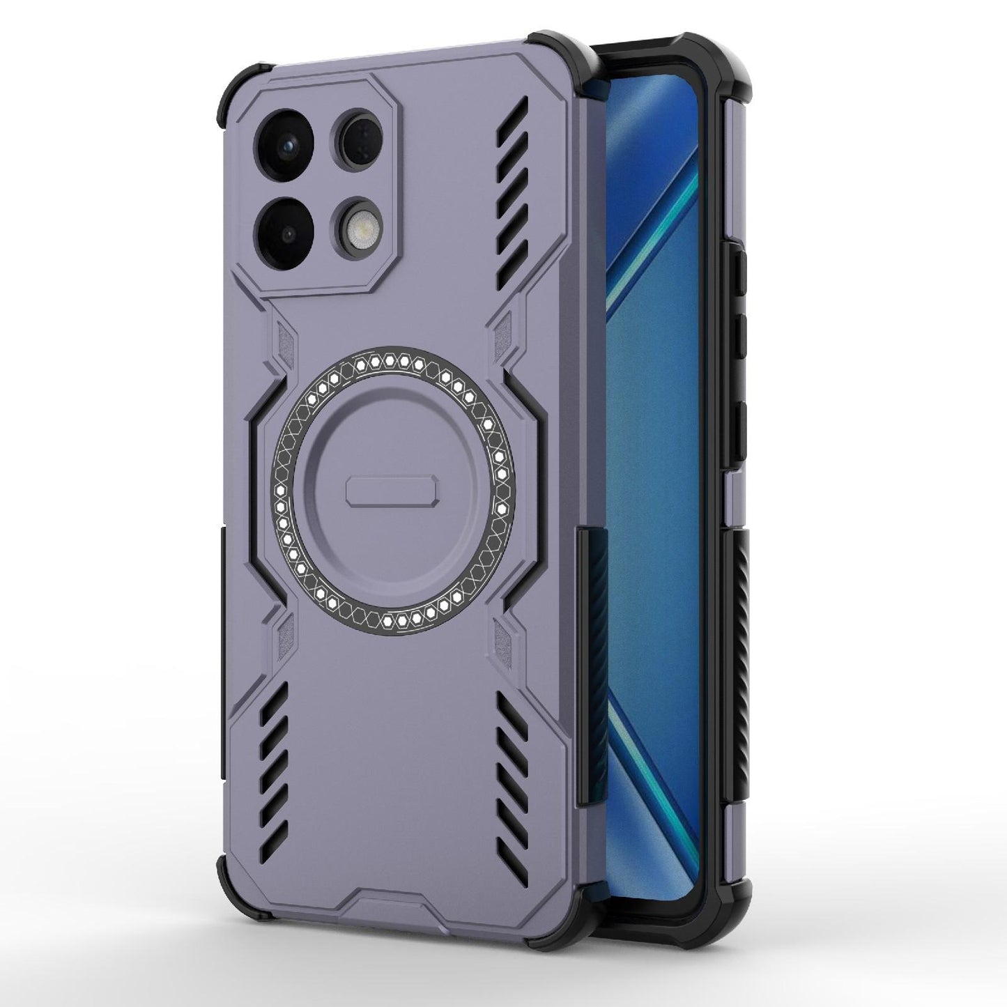 For OPPO K13 5G Butterfly Armor MagSafe Magnetic Ring Shockproof Phone Case(Purple)