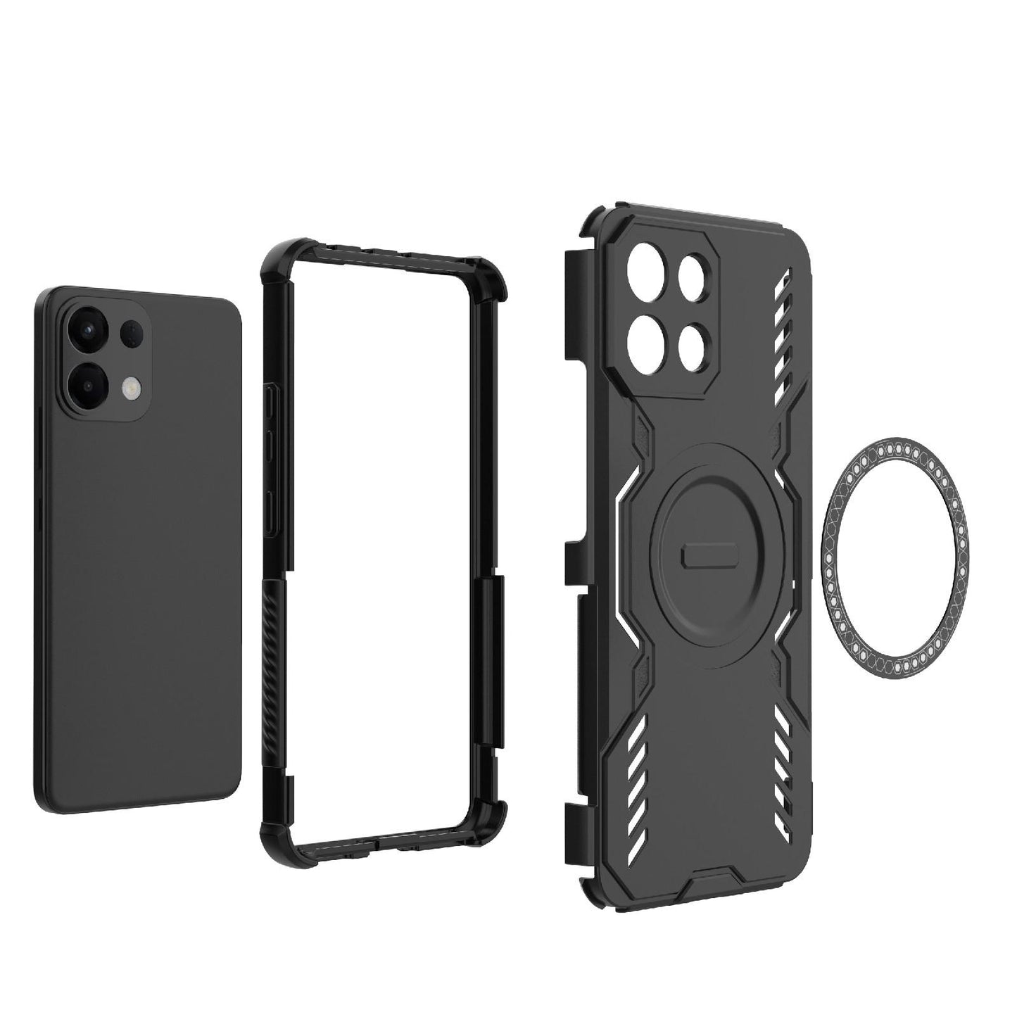 For OPPO K13 5G Butterfly Armor MagSafe Magnetic Ring Shockproof Phone Case(Light Green)