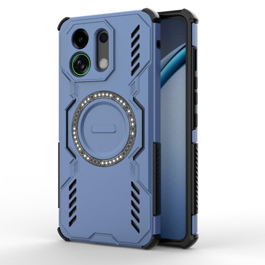 For OPPO K13 Turbo 5G Butterfly Armor MagSafe Magnetic Ring Shockproof Phone Case(Blue)