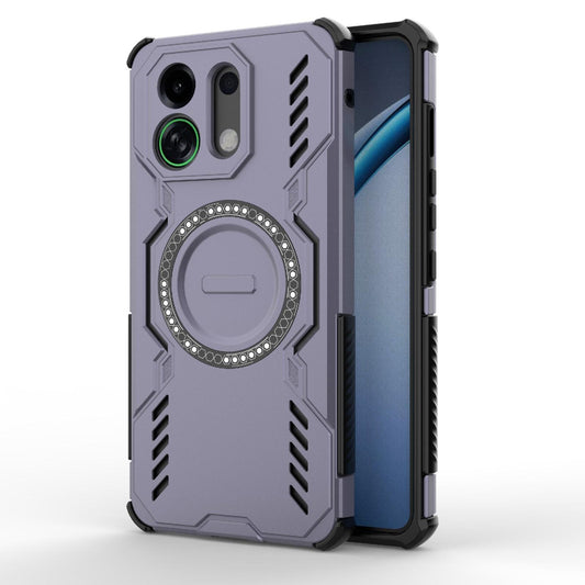 For OPPO K13 Turbo 5G Butterfly Armor MagSafe Magnetic Ring Shockproof Phone Case(Purple)