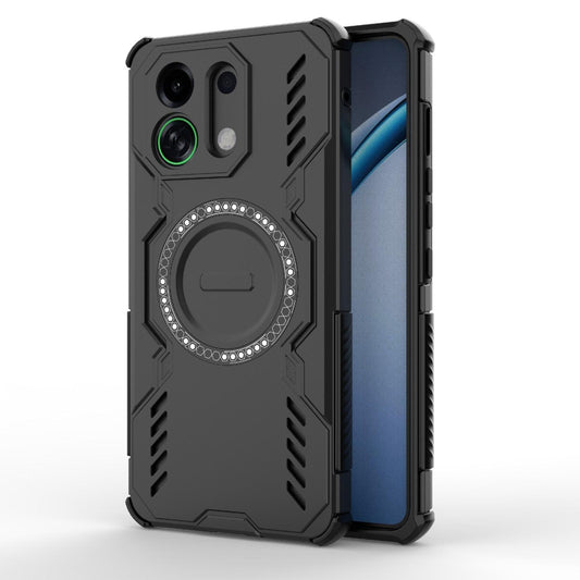 For OPPO K13 Turbo 5G Butterfly Armor MagSafe Magnetic Ring Shockproof Phone Case(Black)