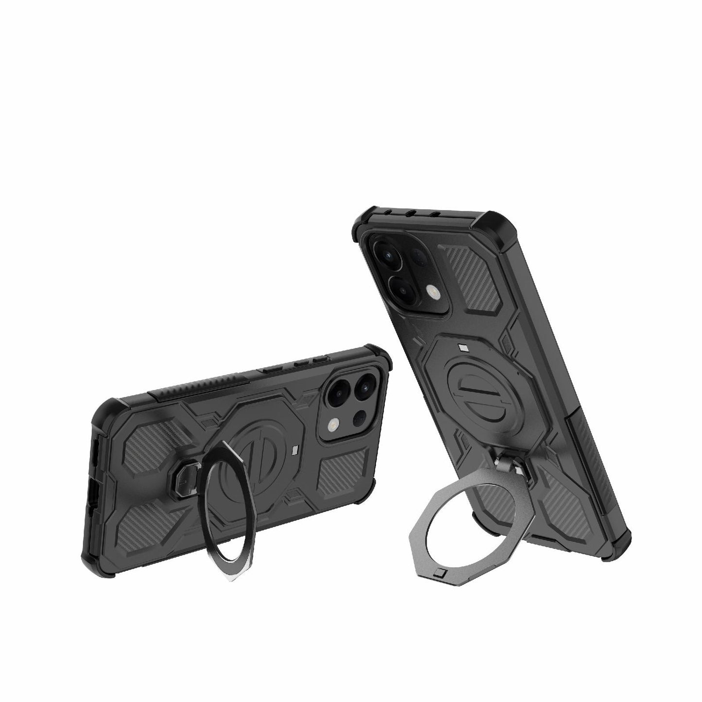 For OPPO K13 5G J-20 Solid Color MagSafe Magnetic TPU+PC Phone Case(Black)