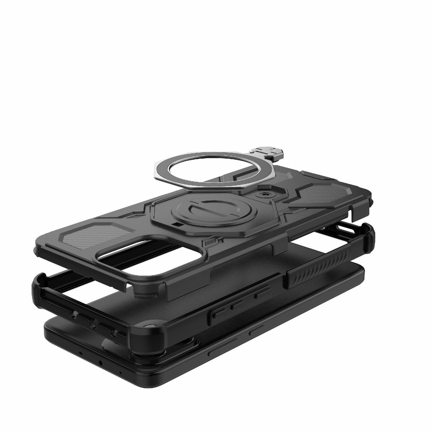 For OPPO K13 5G J-20 Solid Color MagSafe Magnetic TPU+PC Phone Case(Black)