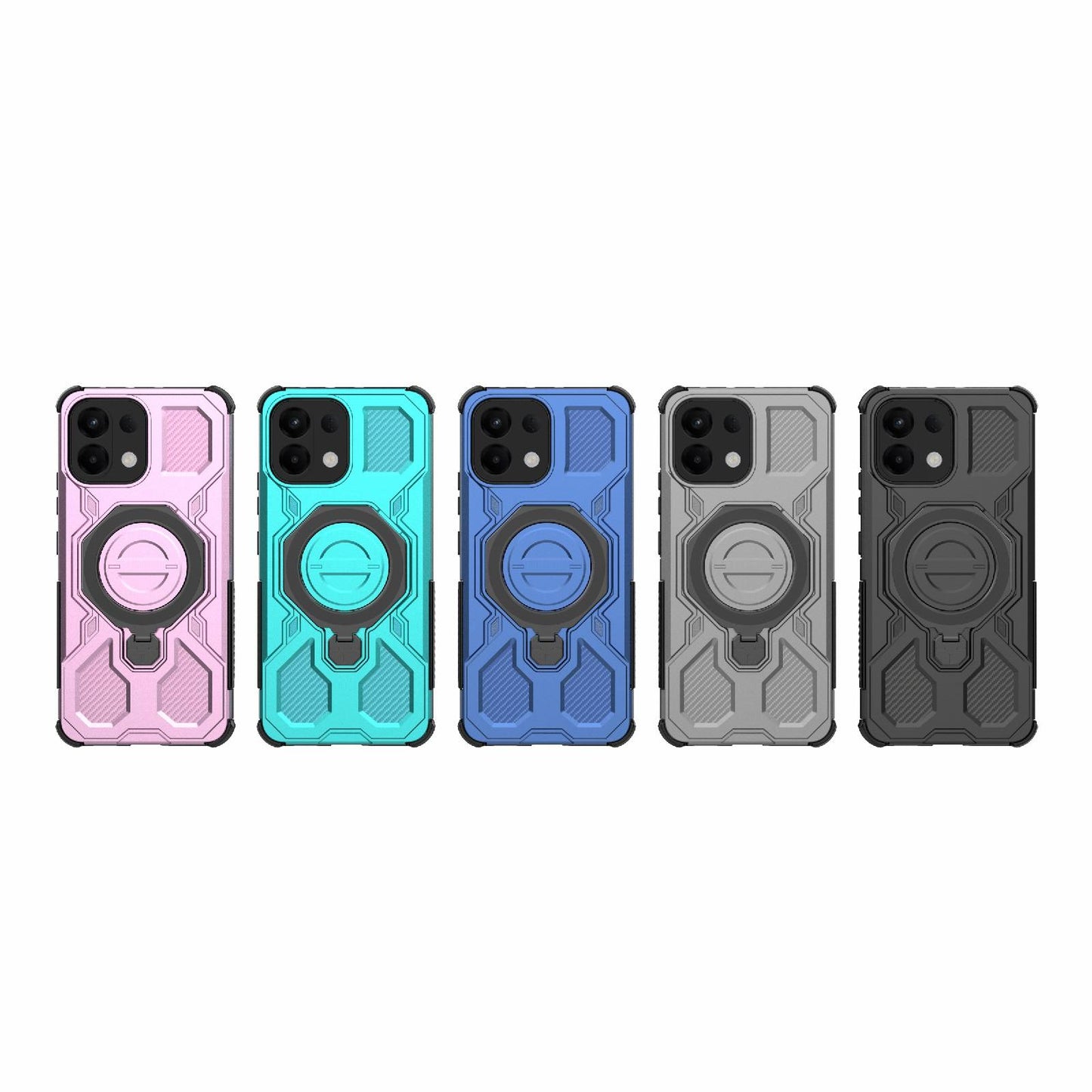 For OPPO K13 5G J-20 Solid Color MagSafe Magnetic TPU+PC Phone Case(Grey)