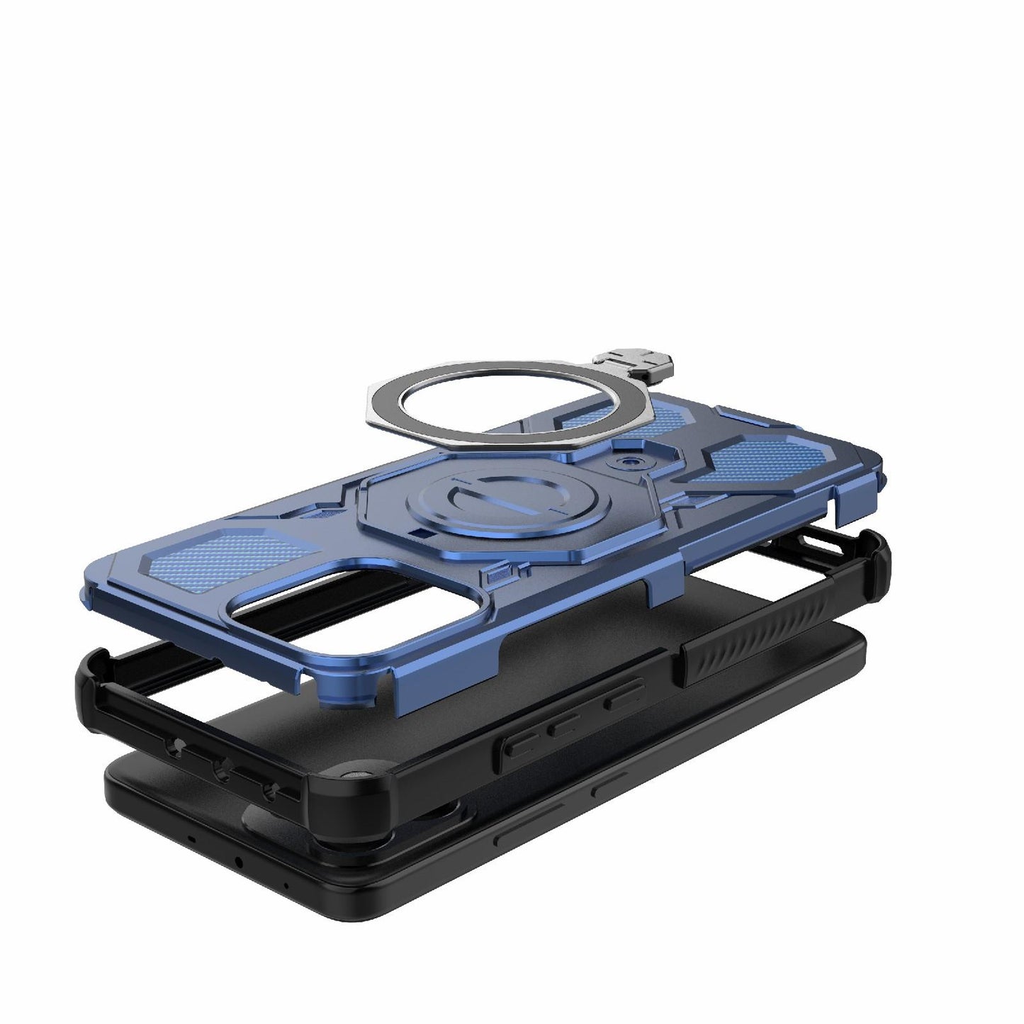 For OPPO K13 5G J-20 Solid Color MagSafe Magnetic TPU+PC Phone Case(Blue)