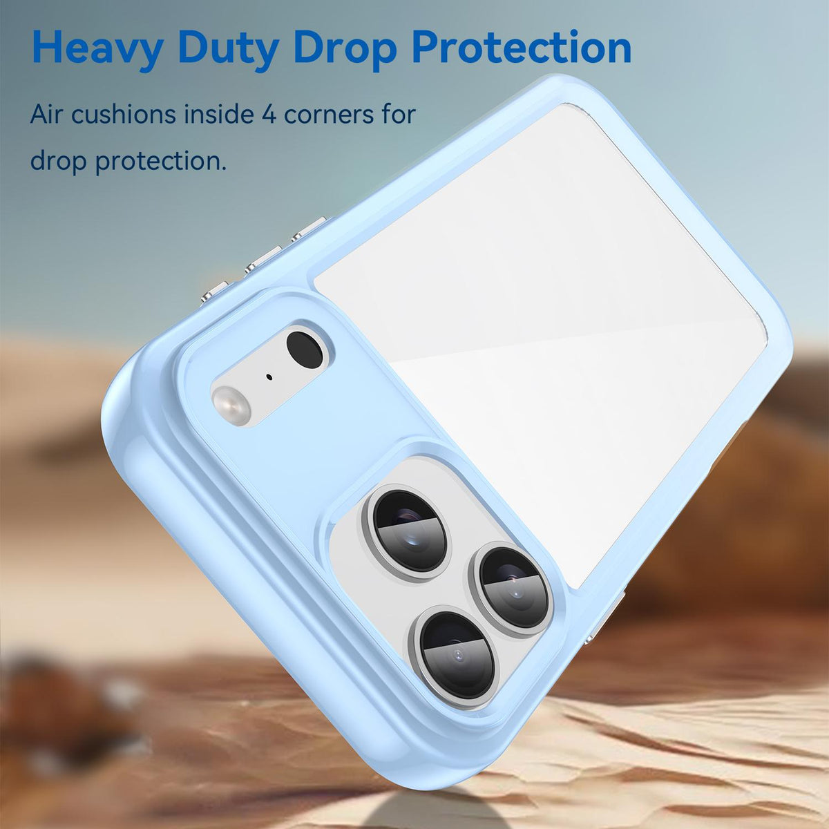 Compatible with iPhone 18 Pro Max Colorful Series Acrylic + TPU Phone Case - Blue