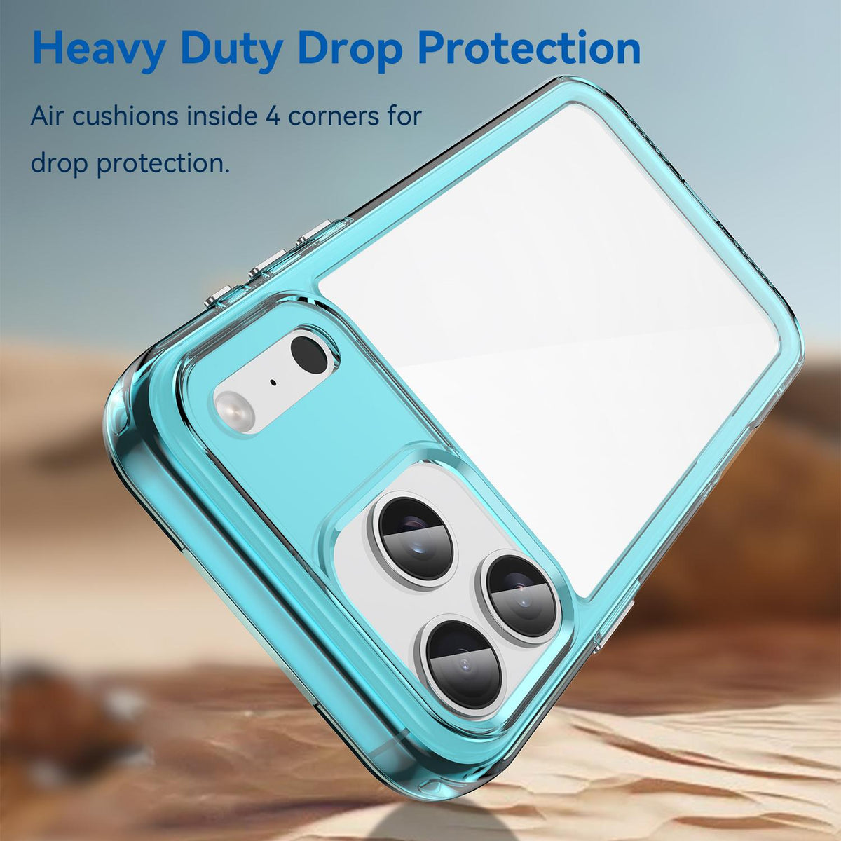 Compatible with iPhone 18 Pro Max Colorful Series Acrylic + TPU Phone Case - Transparent Blue