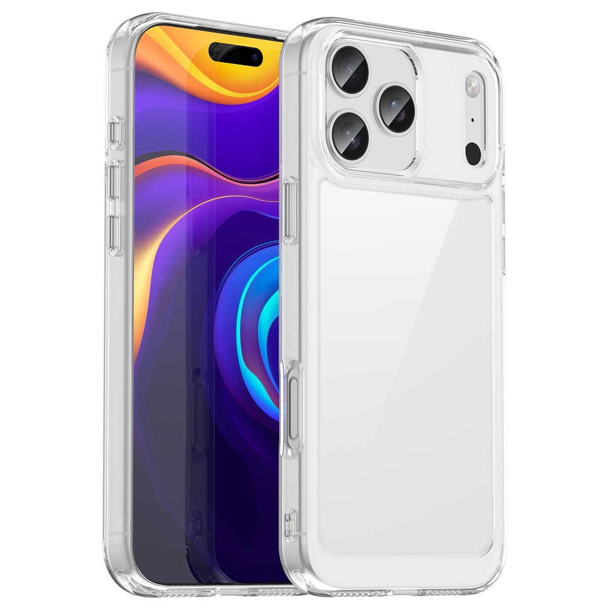 Compatible with iPhone 18 Pro Max Colorful Series Acrylic + TPU Phone Case - Transparent