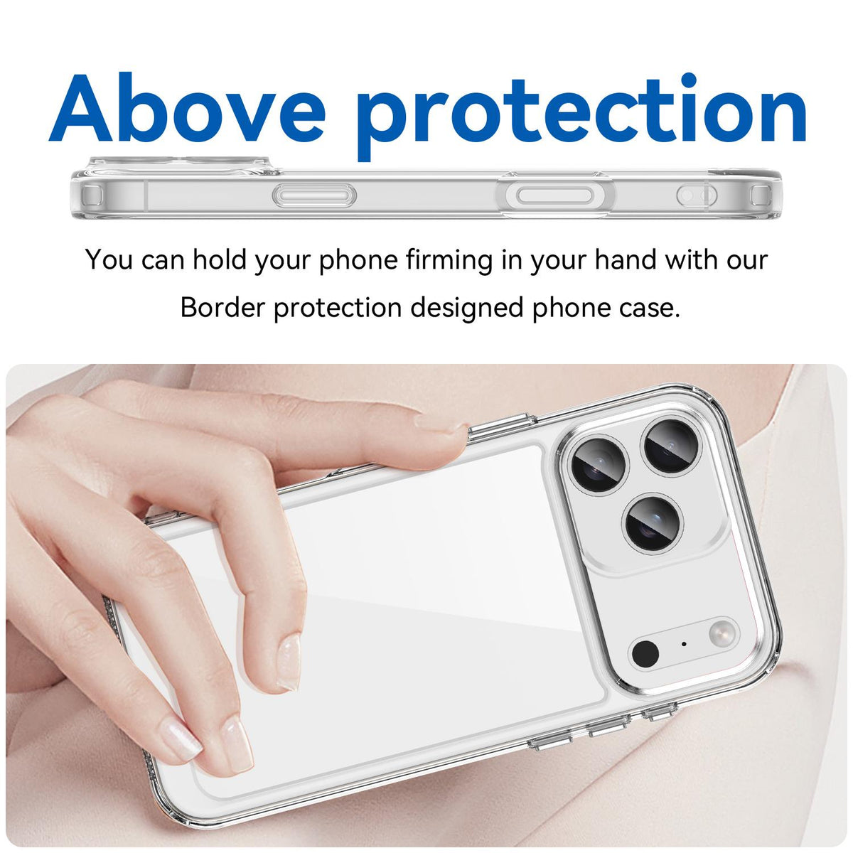 Compatible with iPhone 18 Pro Max Colorful Series Acrylic + TPU Phone Case - Transparent