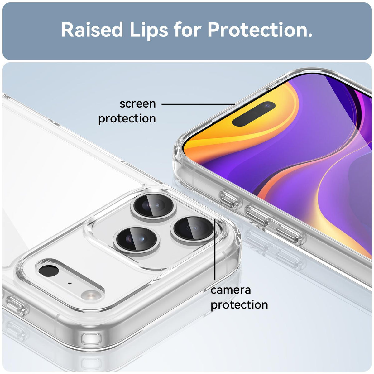 Compatible with iPhone 18 Pro Max Colorful Series Acrylic + TPU Phone Case - Transparent