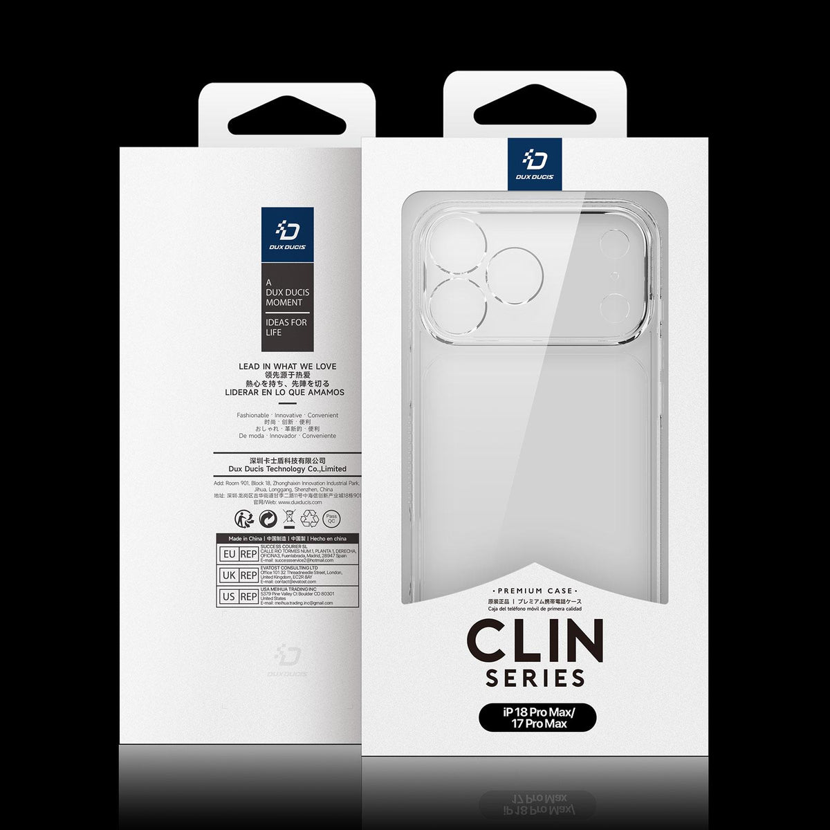 Compatible with iPhone 18 Pro Max DUX DUCIS Clin Series PC + TPU Phone Case - Transparent