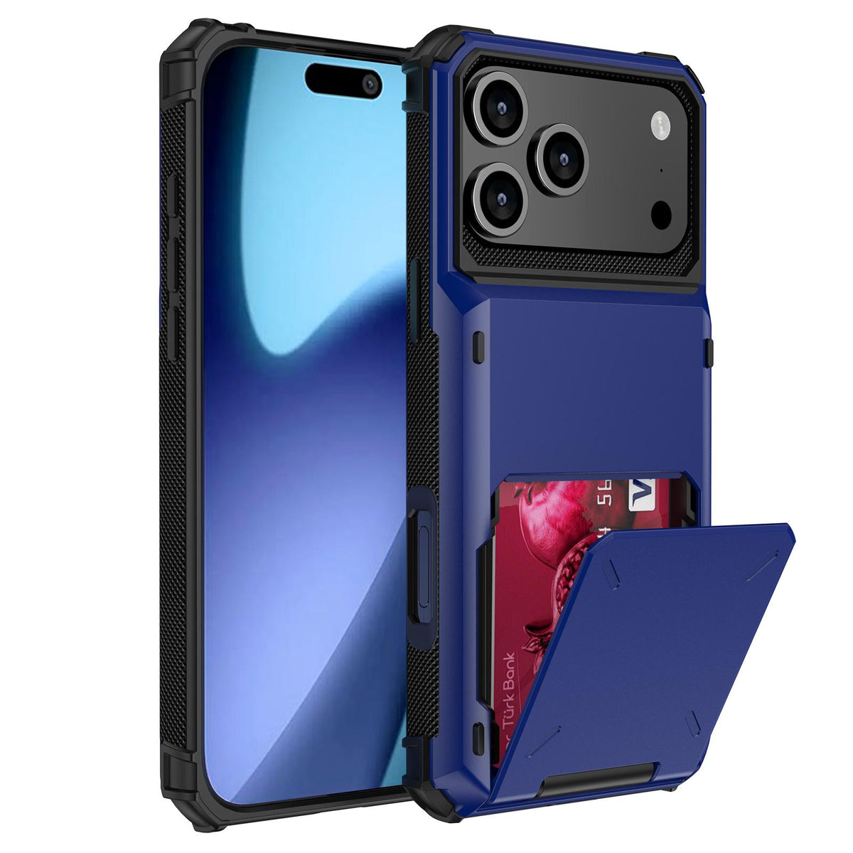 Compatible with iPhone 18 Pro Max Scratch-Resistant Shockproof Heavy Duty Rugged Armor Phone Case - Blue