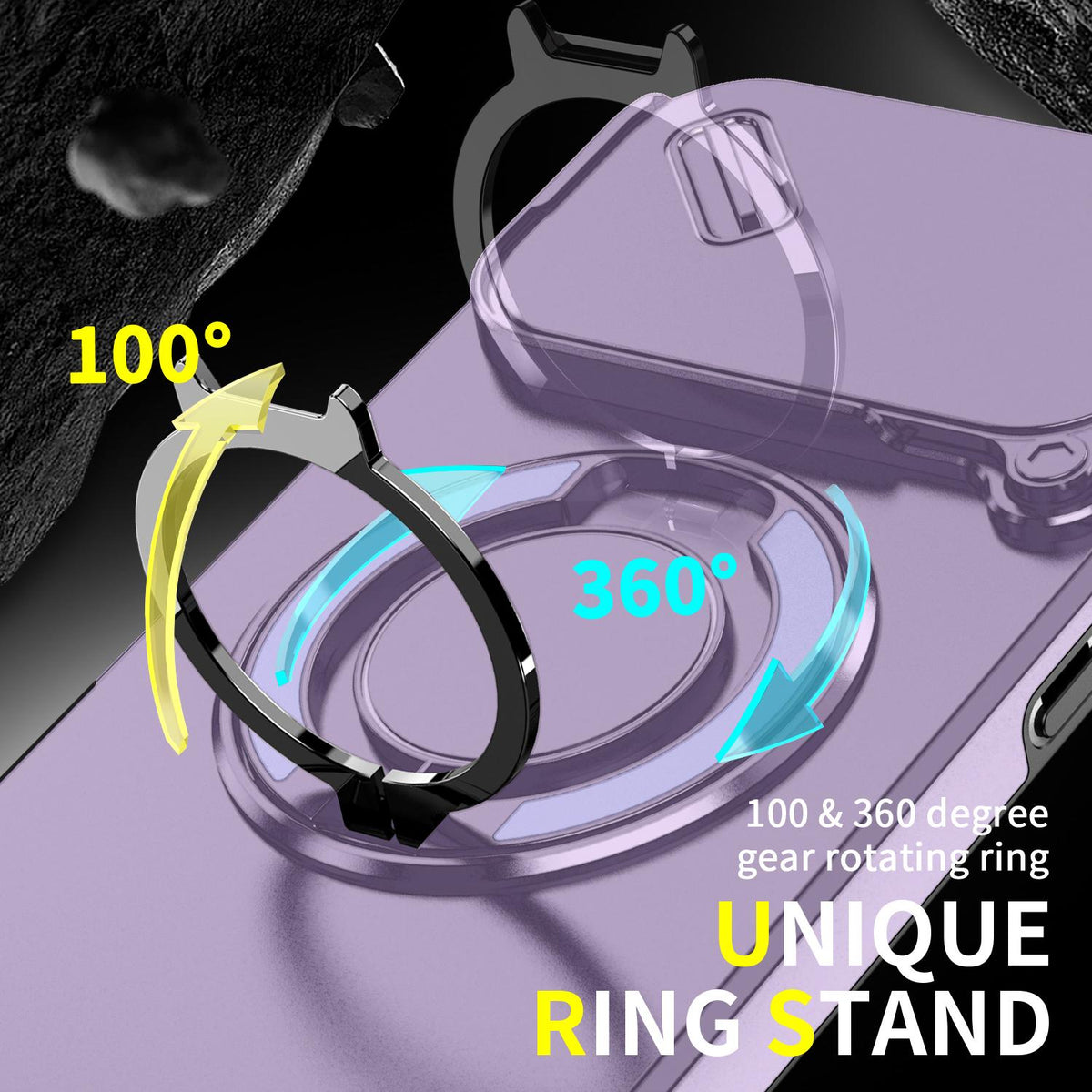Compatible with iPhone 18 Pro Max Sliding Camshield Ring Holder Phone Case - Purple