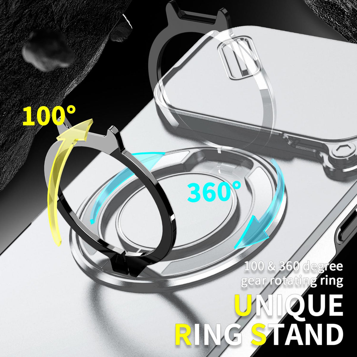 Compatible with iPhone 18 Pro Max Sliding Camshield Ring Holder Phone Case - Silver