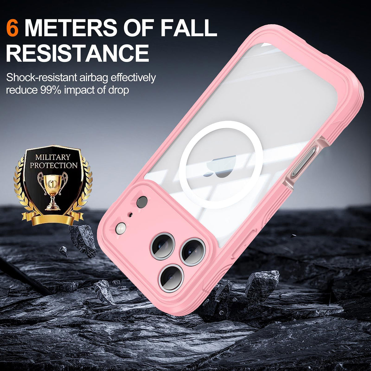 Compatible with iPhone 18 Pro Max RedPepper Tempered Glass MagSafe Phone Case - Pink