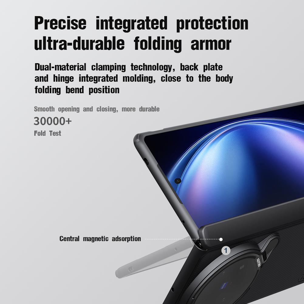 For vivo X Fold5 NILLKIN Super Frosted Shield Prop PC + TPU Transparent Mirror Cover Phone Case(Black)