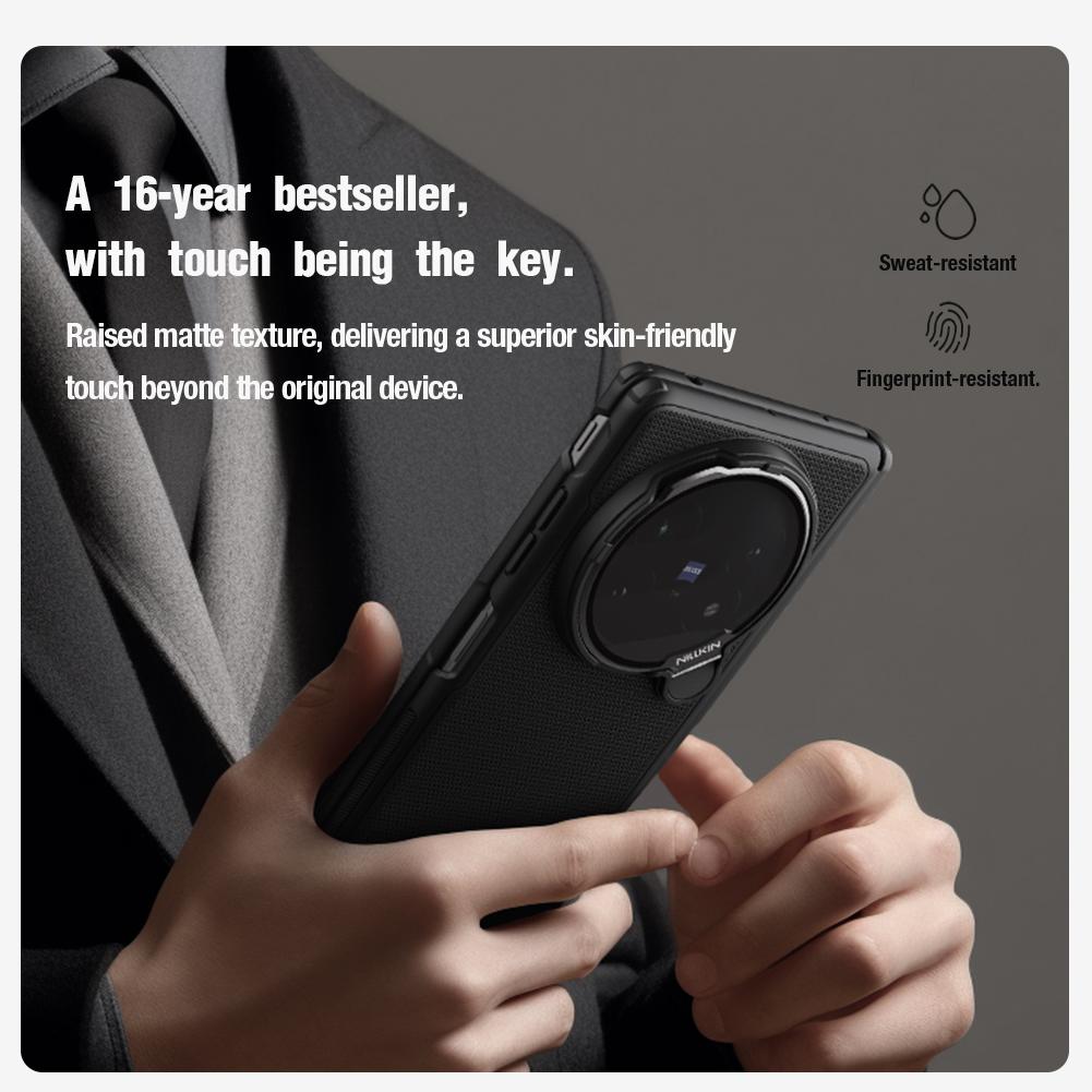 For vivo X Fold5 NILLKIN Super Frosted Shield Prop PC + TPU Transparent Mirror Cover Phone Case(Black)