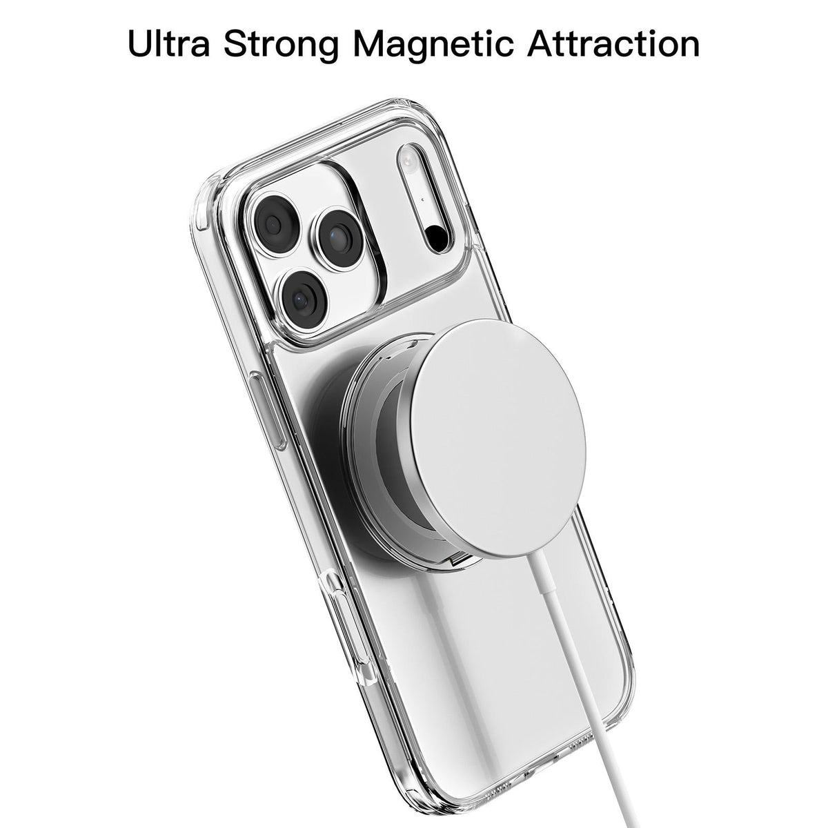 Compatible with iPhone 18 Pro Max Mutural Ice Amber Series MagSafe Holder TPU Phone Case - Transparent