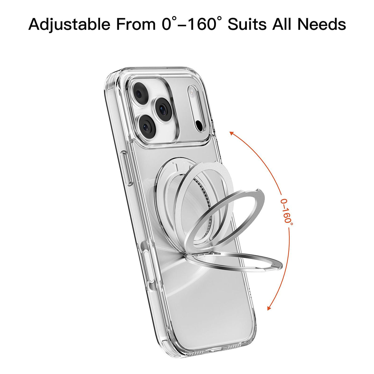 Compatible with iPhone 18 Pro Max Mutural Ice Amber Series MagSafe Holder TPU Phone Case - Transparent