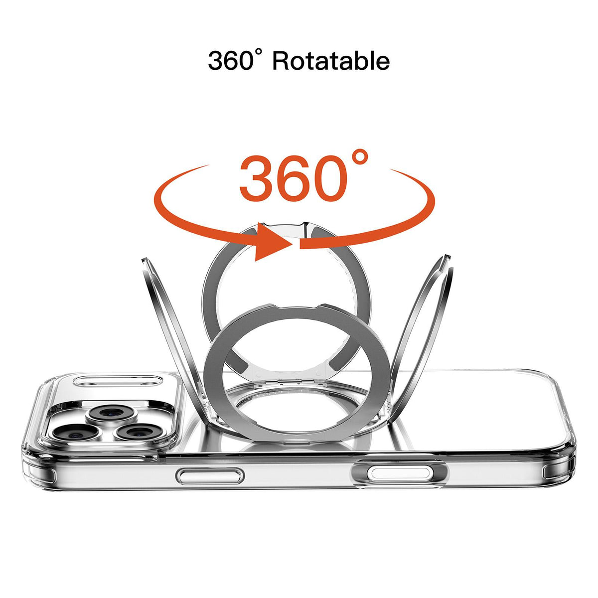 Compatible with iPhone 18 Pro Max Mutural Ice Amber Series MagSafe Holder TPU Phone Case - Transparent
