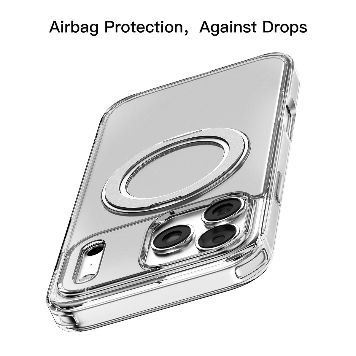 Compatible with iPhone 18 Pro Max Mutural Ice Amber Series MagSafe Holder TPU Phone Case - Transparent