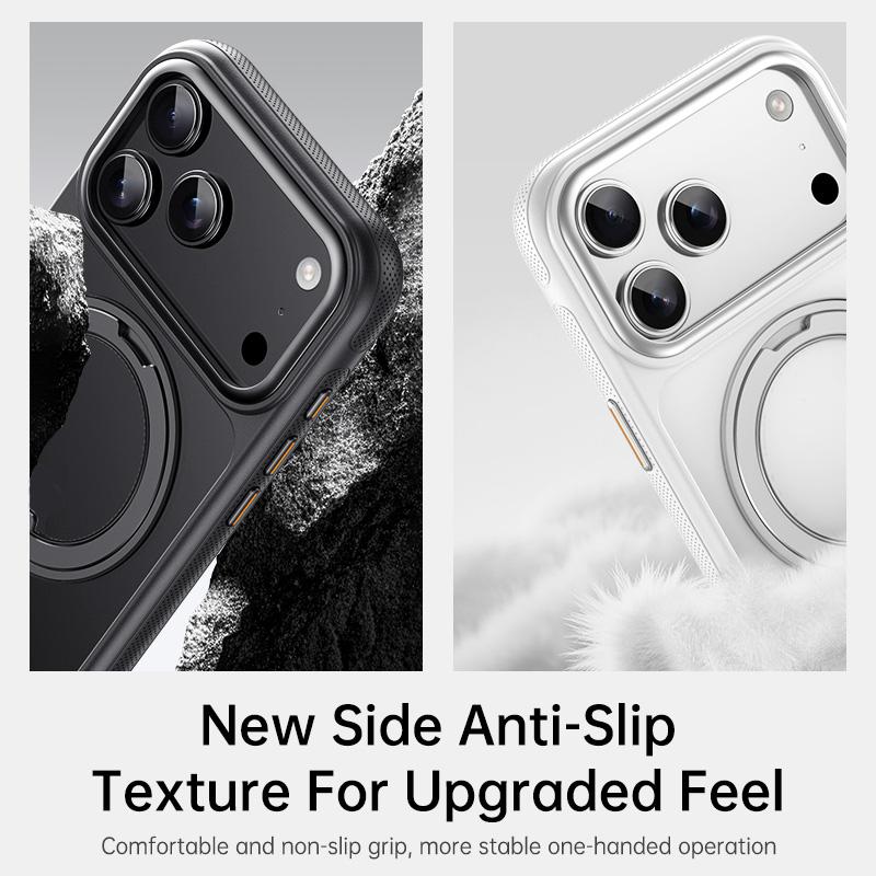 Compatible with iPhone 18 Pro Max Gear-Style Stress Relief 360 Rotation Holder MagSafe Phone Case - Dark Red