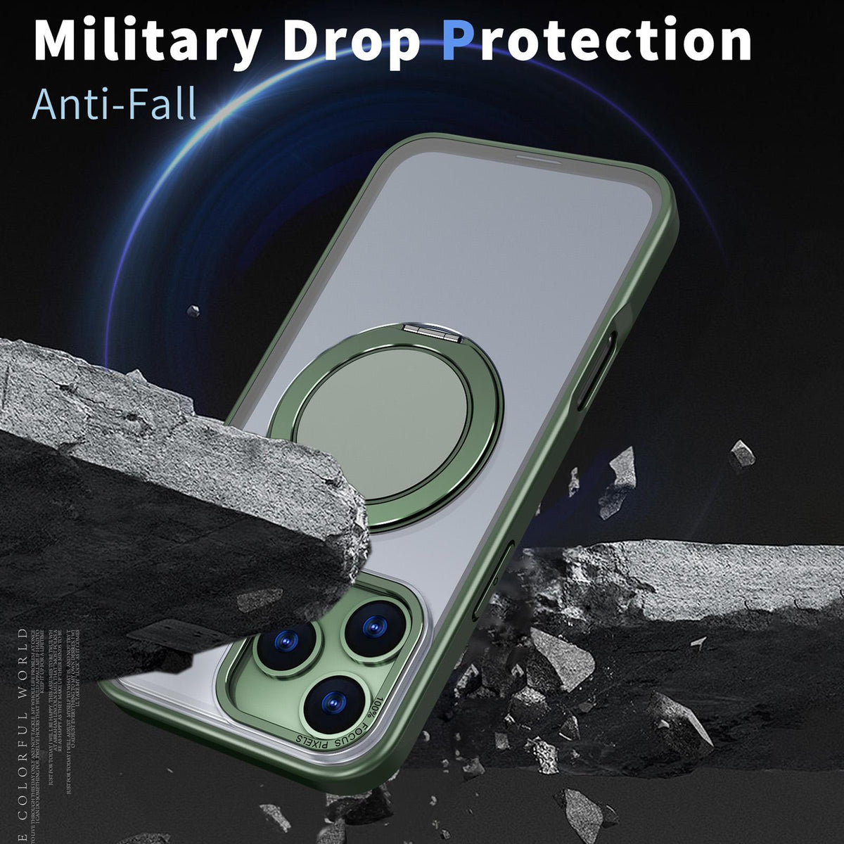 Compatible with iPhone 18 Pro Max Kalebol 360-degree Rotating MagSafe Magnetic Holder Phone Case - Green