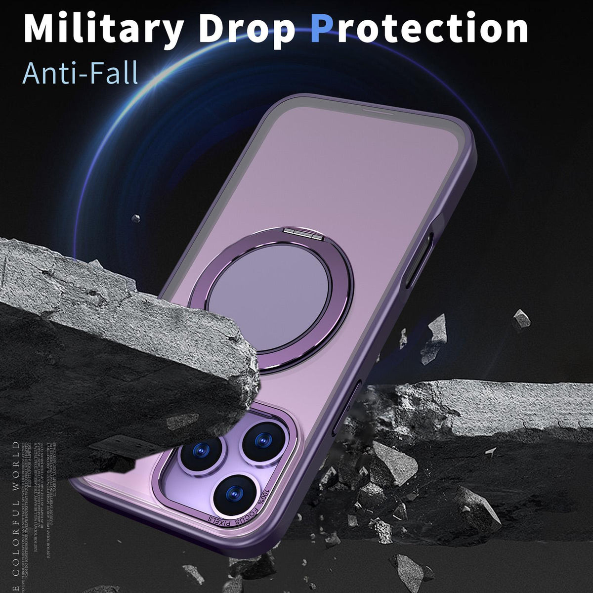Compatible with iPhone 18 Pro Max Kalebol 360-degree Rotating MagSafe Magnetic Holder Phone Case - Purple