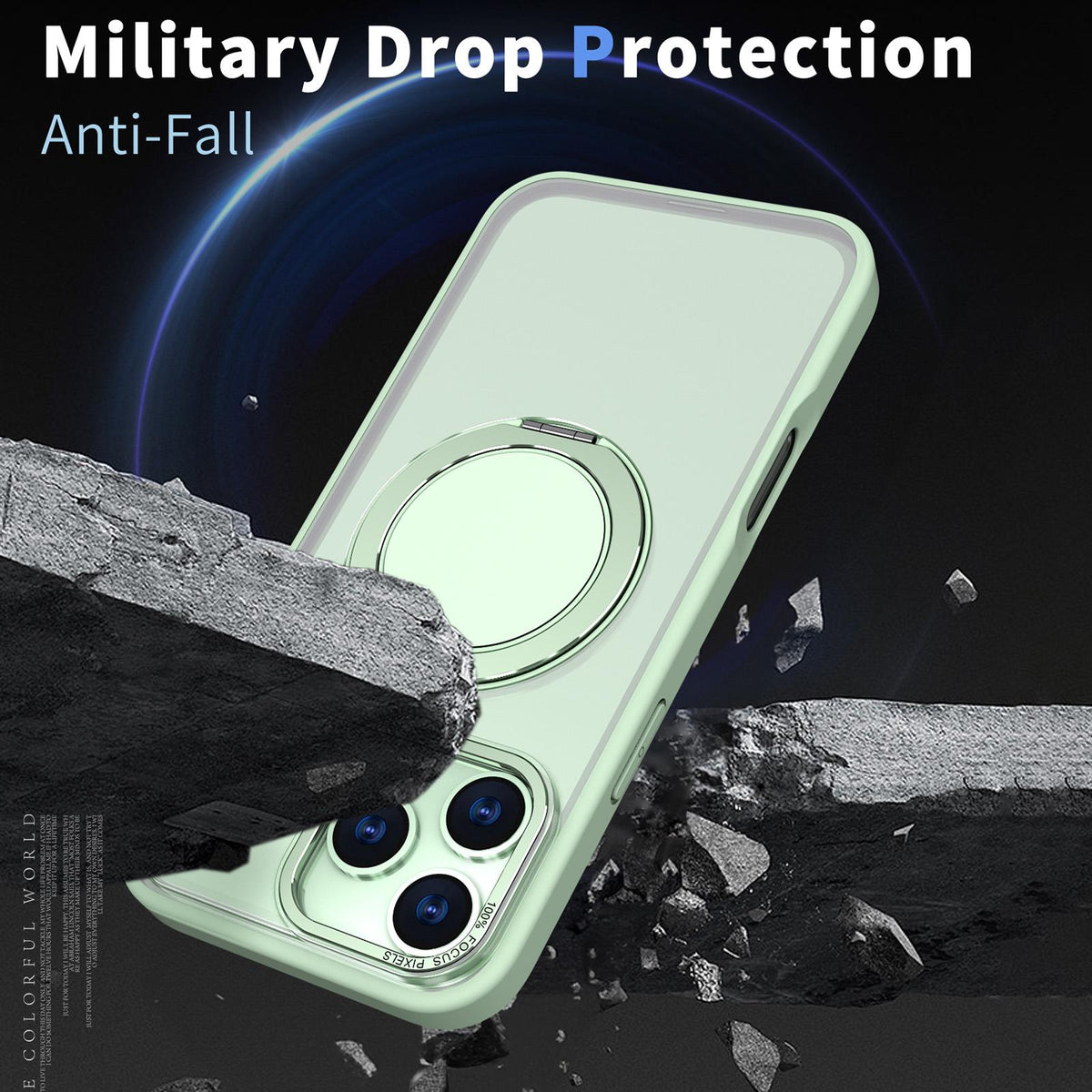 Compatible with iPhone 18 Pro Max Kalebol 360-degree Rotating MagSafe Magnetic Holder Phone Case - Avocado Green