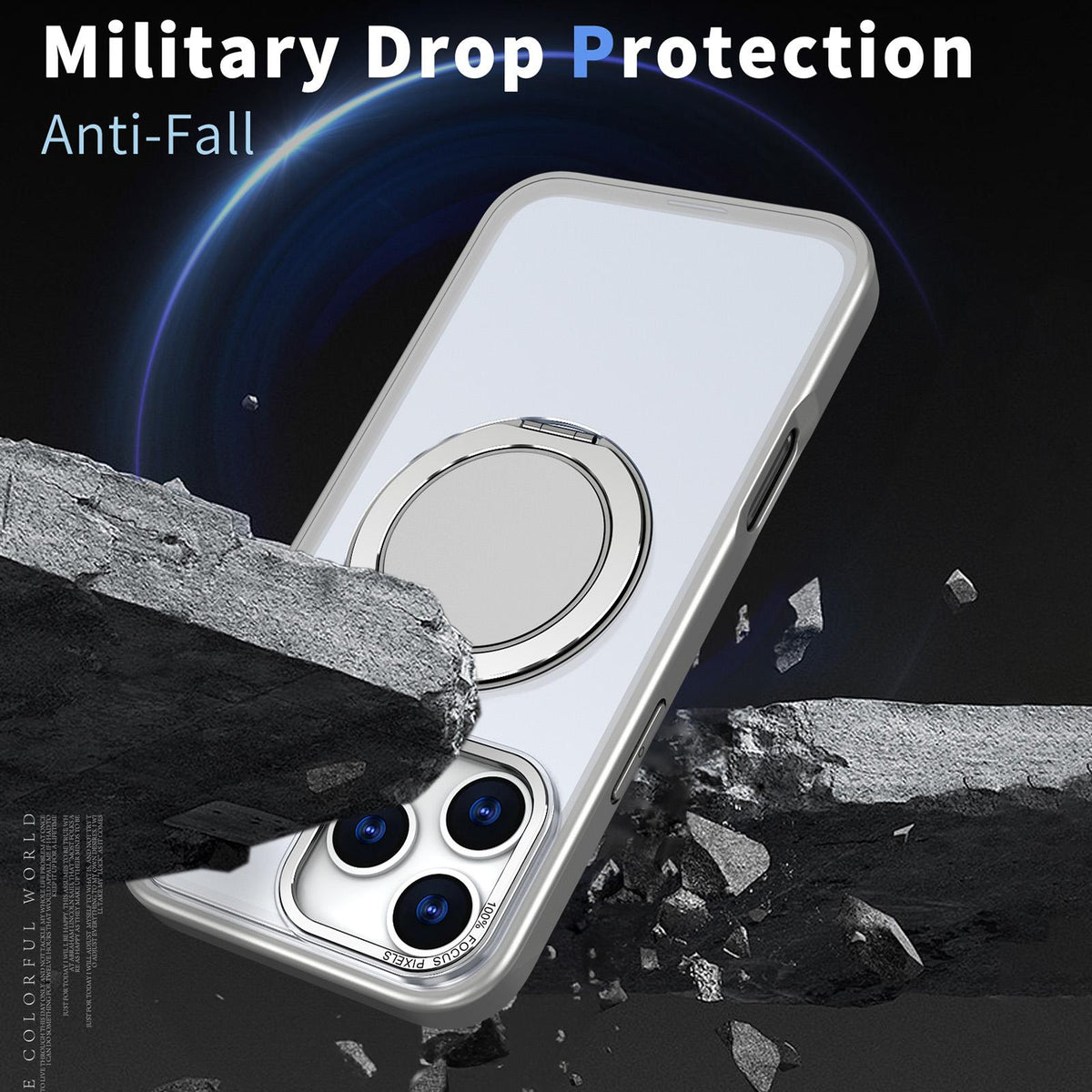 Compatible with iPhone 18 Pro Kalebol 360-degree Rotating MagSafe Magnetic Holder Phone Case - Titanium Grey