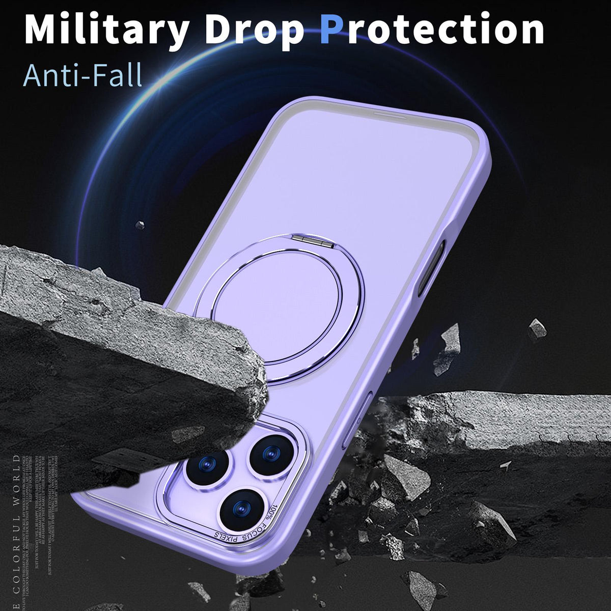 Compatible with iPhone 18 Pro Kalebol 360-degree Rotating MagSafe Magnetic Holder Phone Case - Light Purple