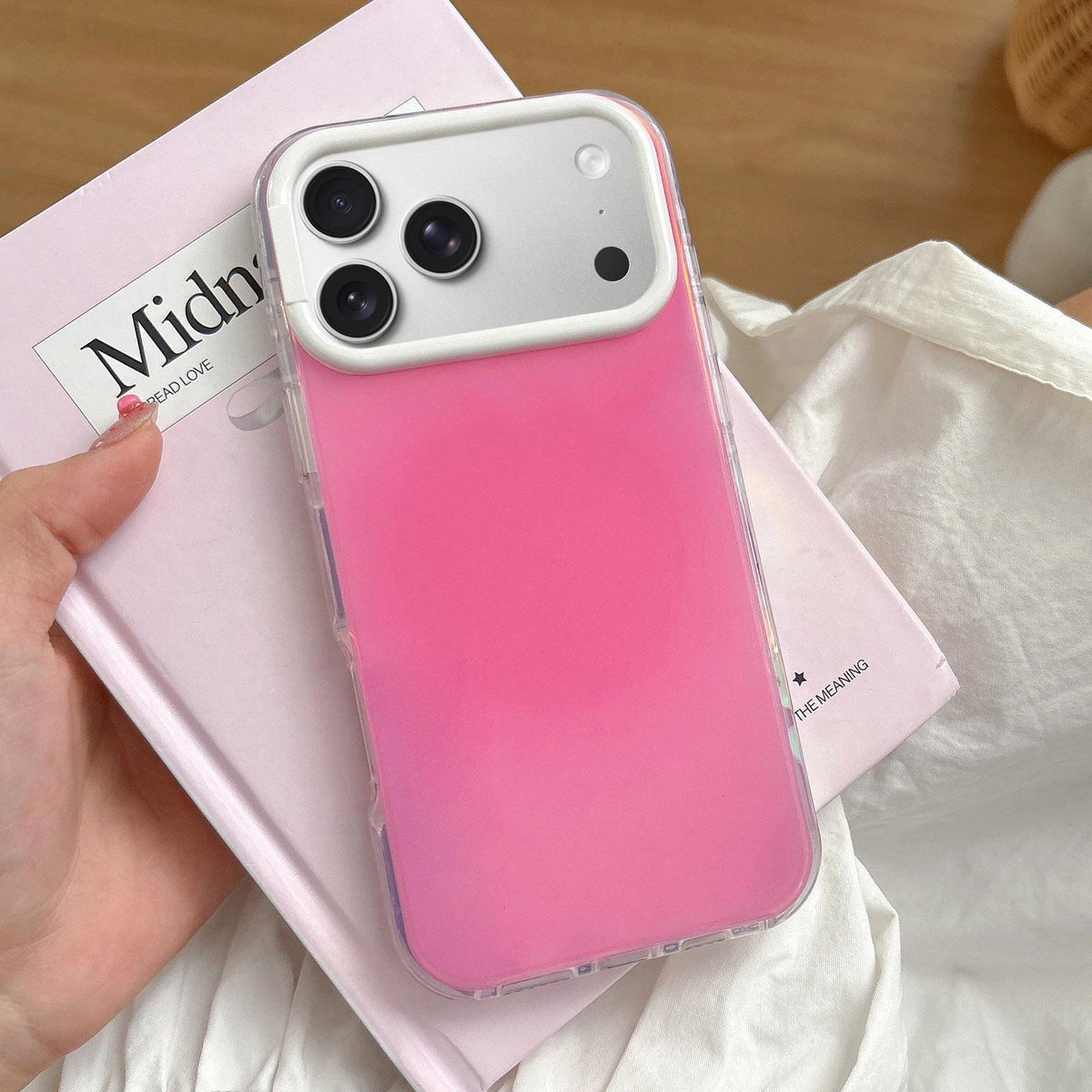 Compatible with iPhone 18 Pro & 17 Pro Large Camera Frame Vibrant Jelly Color TPU + IMD Phone Case - Rose Red