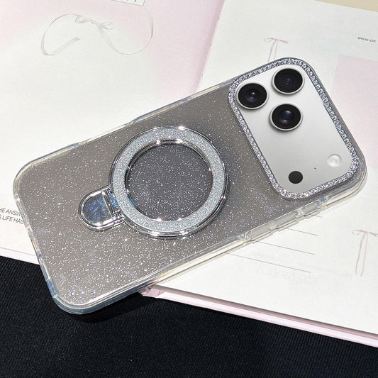 Compatible with iPhone 18 Pro Max & 17 Pro Max Gradient Glitter Diamonds MagSafe Phone Case - Black