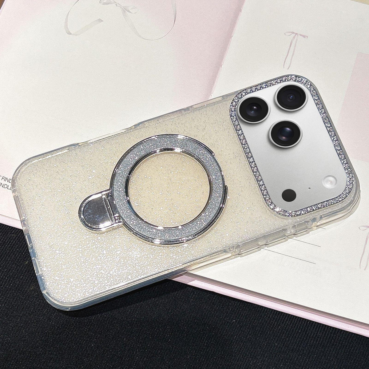 Compatible with iPhone 18 Pro Max & 17 Pro Max Gradient Glitter Diamonds MagSafe Phone Case - Light Yellow