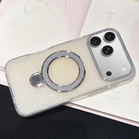 Compatible with iPhone 18 Pro Max & 17 Pro Max Gradient Glitter Diamonds MagSafe Phone Case - Light Yellow