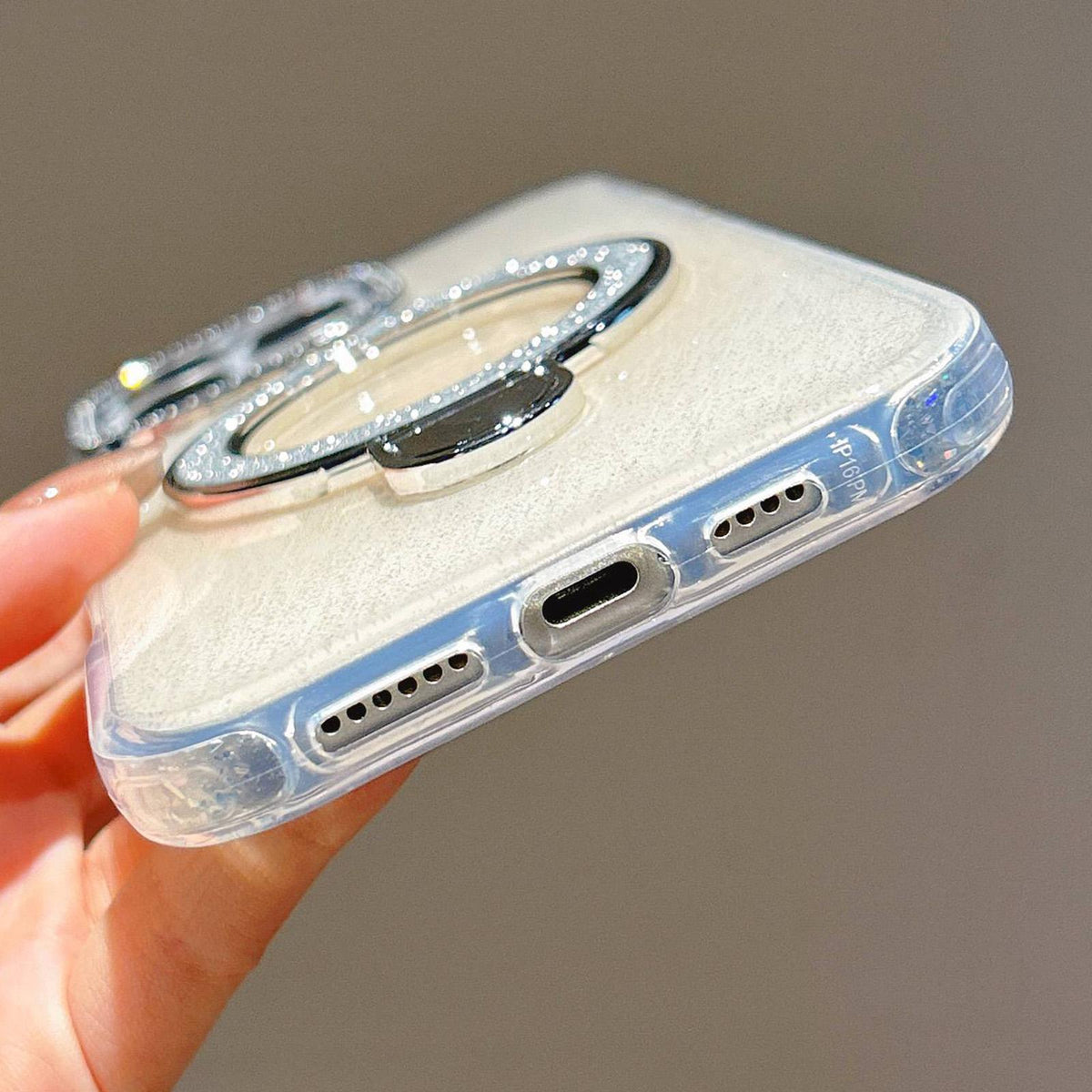 Compatible with iPhone 18 Pro Max & 17 Pro Max Gradient Glitter Diamonds MagSafe Phone Case - Black