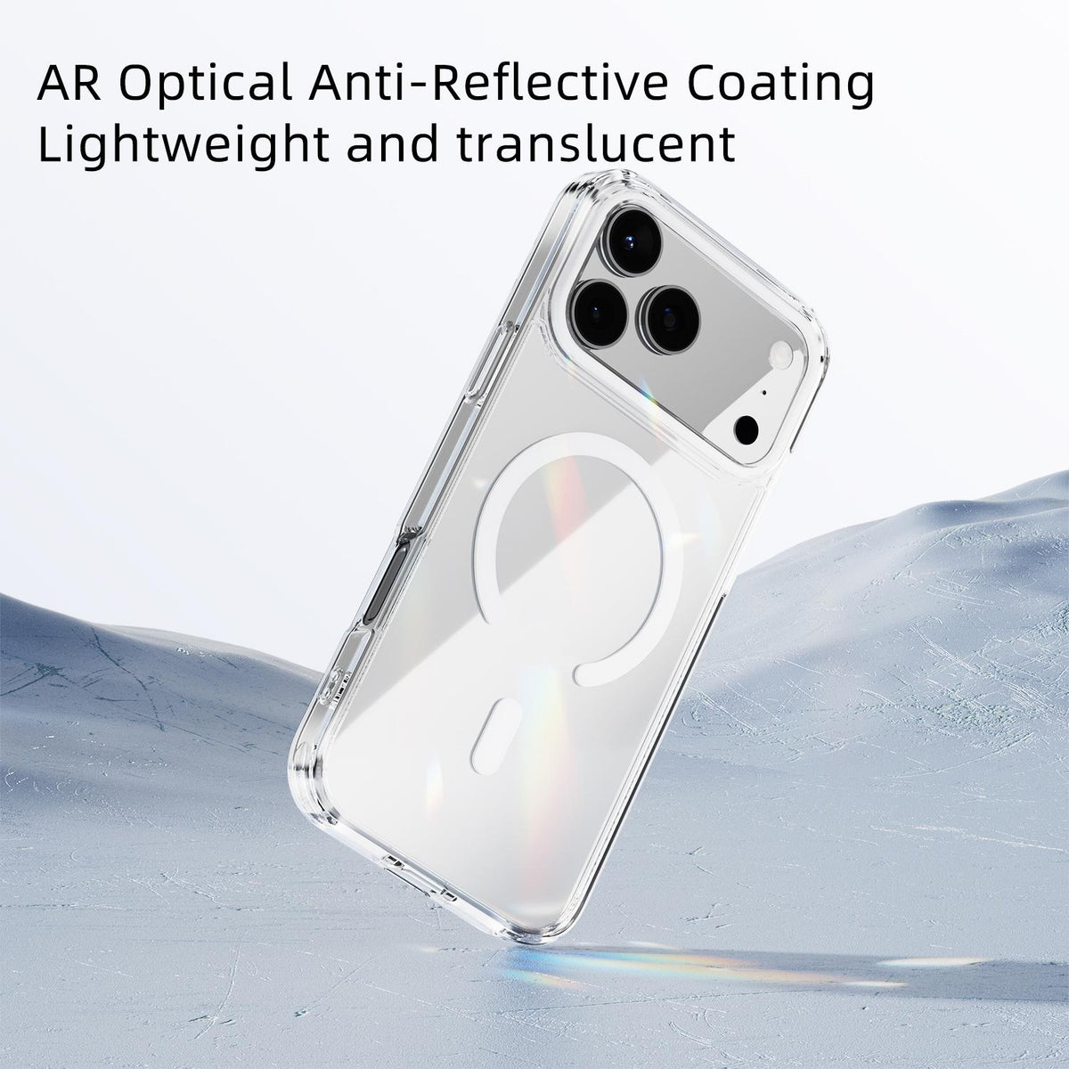 Compatible with iPhone 18 Pro Max & 17 Pro Max ABEEL MagSafe Magnetic Color Ring Anti-scratch Transparent Phone Case - Purple
