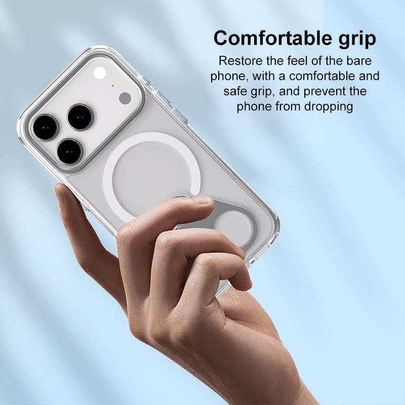 Compatible with iPhone 18 Pro Max & 17 Pro Max High Transparent MagSafe TPU Phone Case with 360 Degrees Rotating Ring Holder - Purple