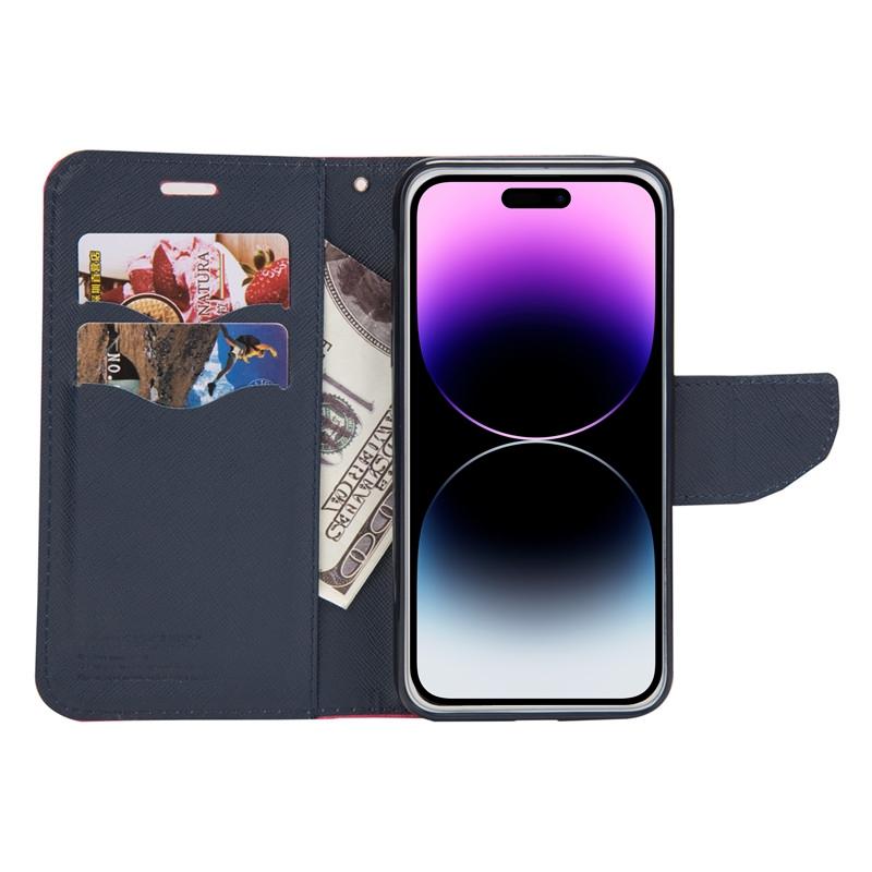 Compatible with iPhone 18 Pro Max & 17 Pro Max Mercury Contrast Color Splicing Leather Phone Case - Mint Color