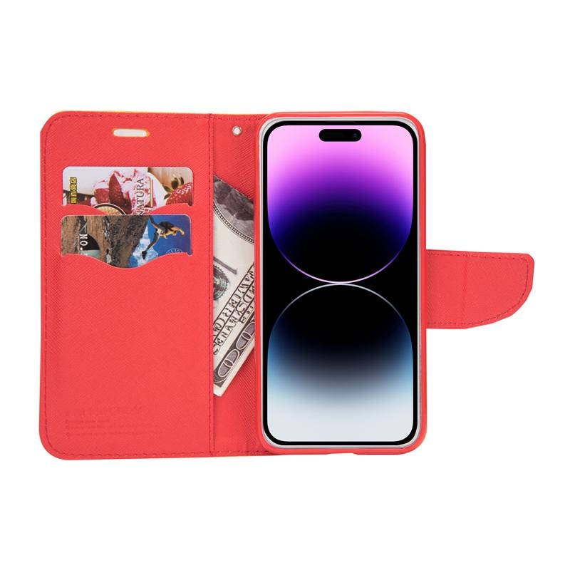 Compatible with iPhone 18 Pro Max & 17 Pro Max Mercury Contrast Color Splicing Leather Phone Case - Yellow