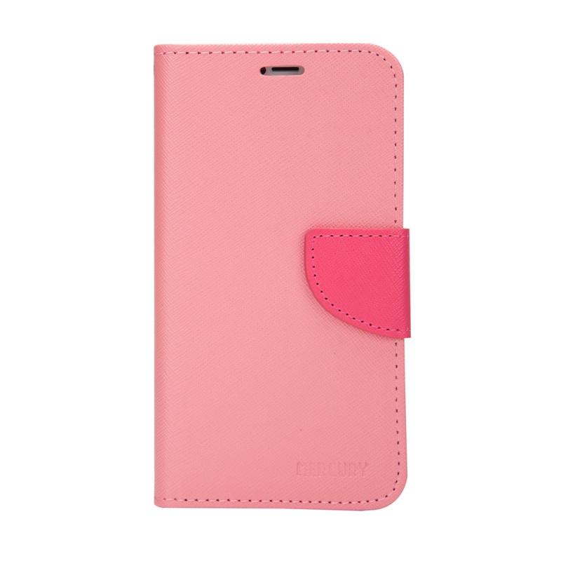 Compatible with iPhone 18 Pro Max & 17 Pro Max Mercury Contrast Color Splicing Leather Phone Case - Pink