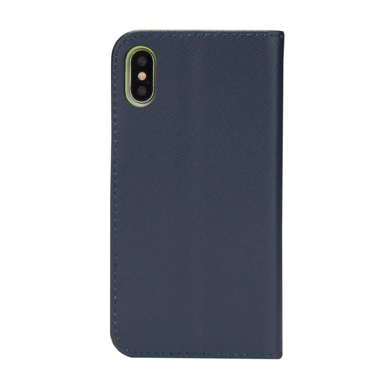 Compatible with iPhone 18 Pro & 17 Pro Mercury Contrast Color Splicing Leather Phone Case - Dark Blue