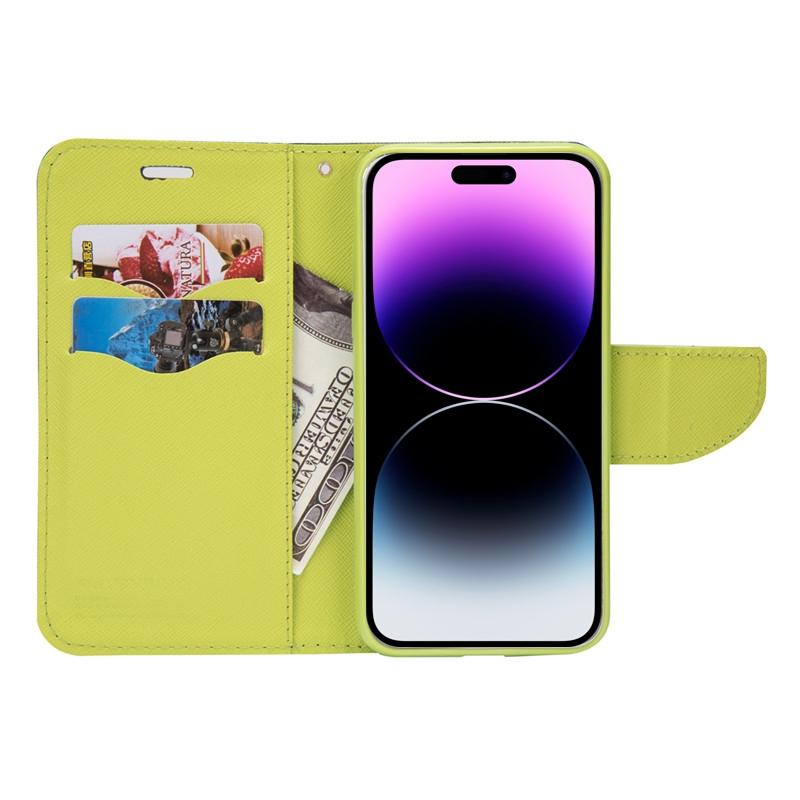 Compatible with iPhone 18 Pro & 17 Pro Mercury Contrast Color Splicing Leather Phone Case - Dark Blue