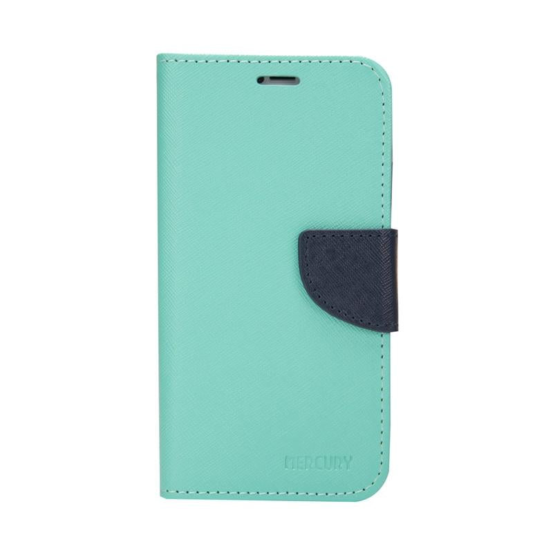 Compatible with iPhone 18 Pro & 17 Pro Mercury Contrast Color Splicing Leather Phone Case - Mint Color