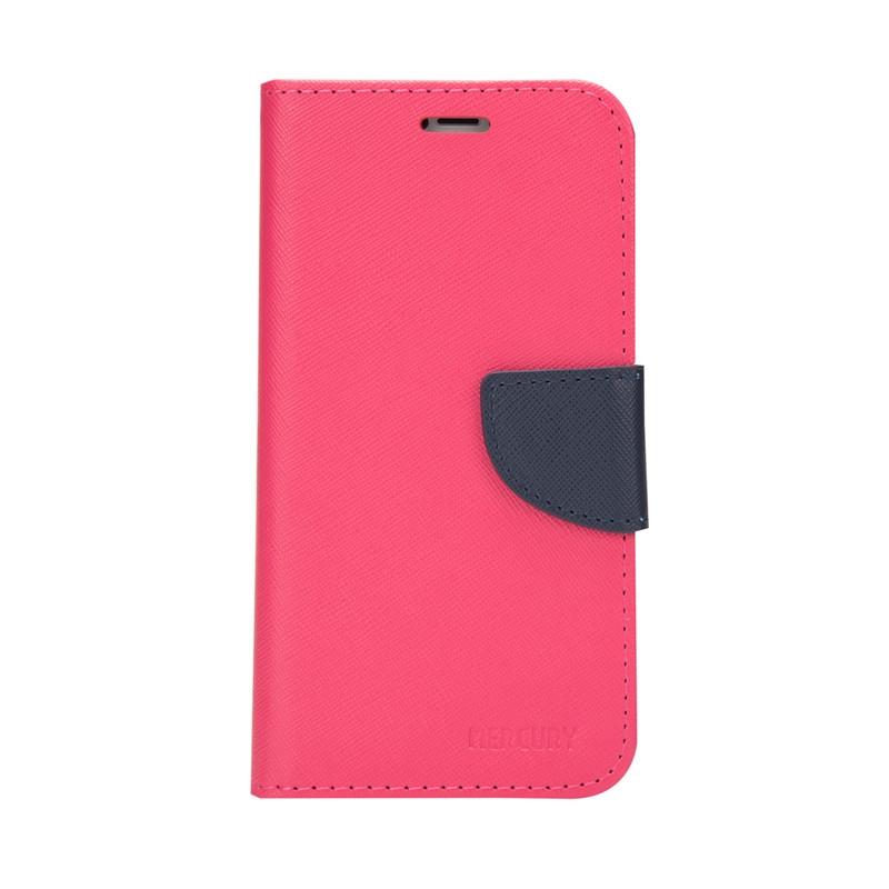 Compatible with iPhone 18 Pro & 17 Pro Mercury Contrast Color Splicing Leather Phone Case - Rose Red