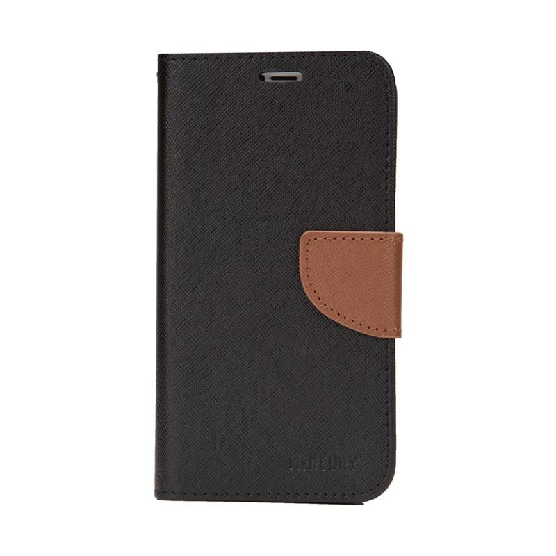 Compatible with iPhone 18 Pro & 17 Pro Mercury Contrast Color Splicing Leather Phone Case - Brown