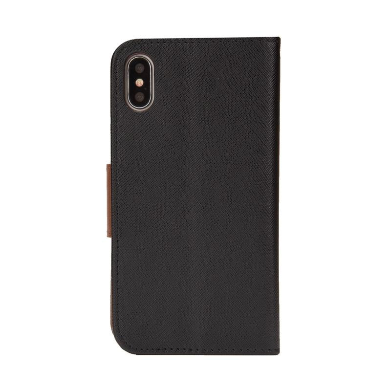 Compatible with iPhone 18 Pro & 17 Pro Mercury Contrast Color Splicing Leather Phone Case - Brown