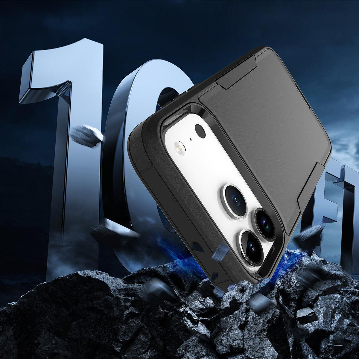 Compatible with iPhone 18 Pro Max & 17 Pro Max 2 in 1 PC Dual-Layer TPU Phone Case - Black