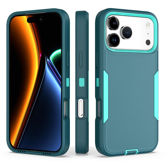 Compatible with iPhone 18 Pro Max & 17 Pro Max 2 in 1 PC Dual-Layer TPU Phone Case - Blue+Blue Green